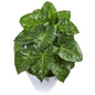 23" Taro Artificial Plant in White Vase