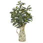 23" Olive Artificial Plant in Vase in Floral Pitcher