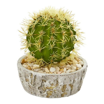 7" Cactus Artificial Plant in Weathered Planter (Set of 2)