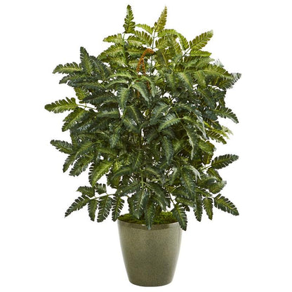 30" Bracken Fern Artificial Plant in Green Planter