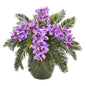 16" Phalaenopsis Orchid and Cycas Artificial Plant in Decorative Planter