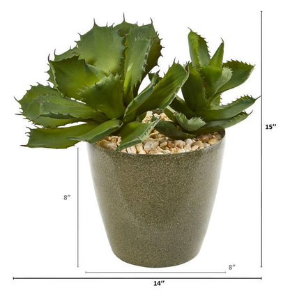 15" Succulent Artificial Plant in Decorative Planter