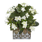 10" Mix Stephanotis and Ivy Artificial Plant in Hanging Floral Design House Planter