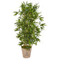 58" Bamboo Artificial Tree in Farmhouse Planter (Real Touch)