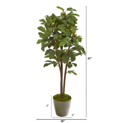 47" Fig Artificial Tree in Green Planter