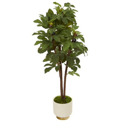 47" Fig Artificial Tree in White Bowl