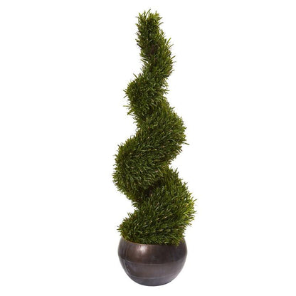 49" Rosemary Spiral Topiary Artificial Tree in Bowl (Indoor/Outdoor)