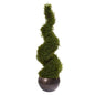 49" Rosemary Spiral Topiary Artificial Tree in Bowl (Indoor/Outdoor)