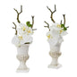 15" Phalaenopsis Orchid Artificial Arrangement in White Urn (Set of 2)