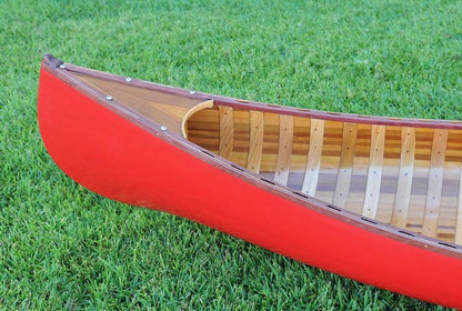 Red Wooden Canoe 10ft With Ribs Curved Bow