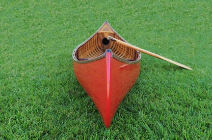 Red Wooden Canoe 10ft With Ribs Curved Bow