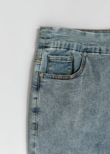 Sandra Classic Wash Midi Denim Skirt
