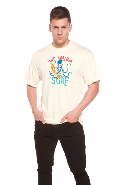 We Wanna Surf Men's Bamboo Viscose/Organic Cotton Short Sleeve Graphic T-Shirt